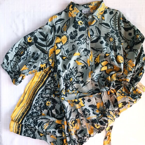 NWT Figueroa & Flower Tiered Peasant Boho Maxi Dress w Sash Size XL - Picture 7 of 11